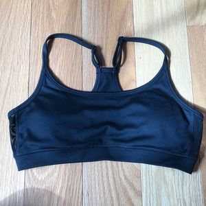 Black sports bra with padding